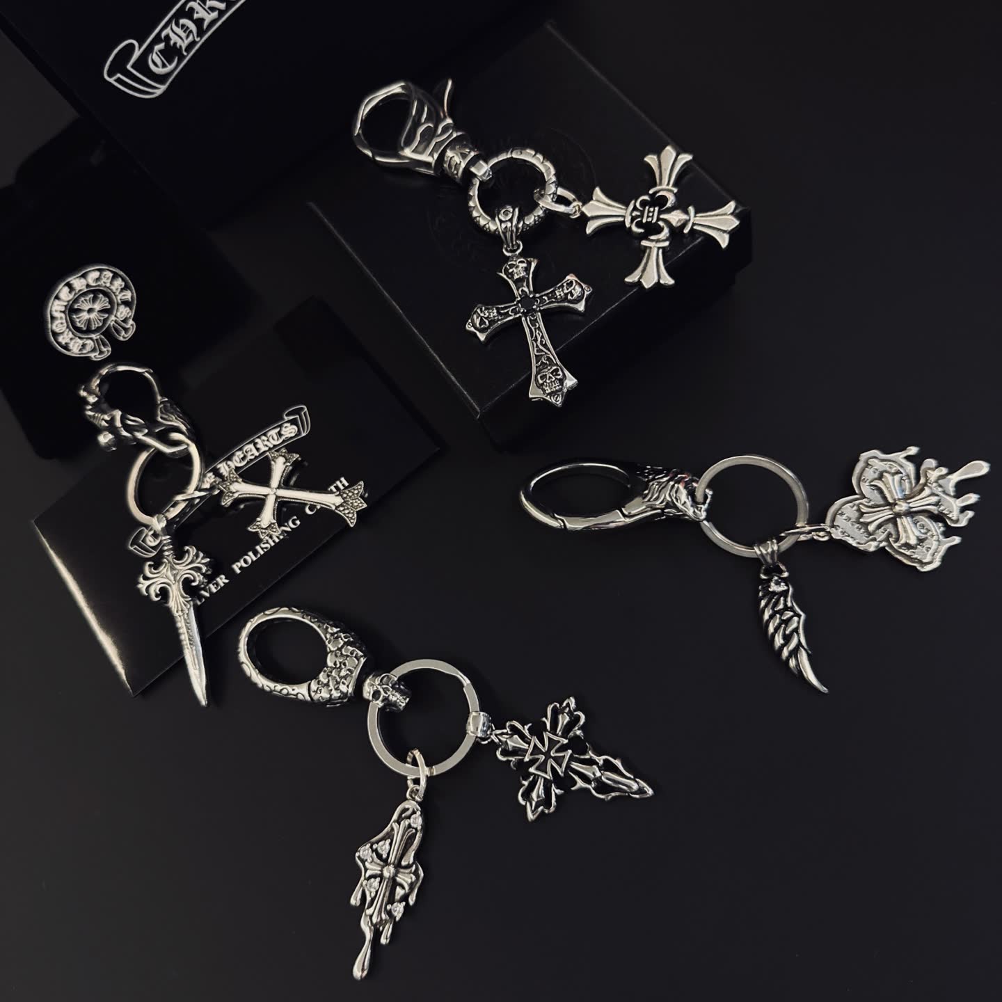 Chrome Hearts Silver Keychains